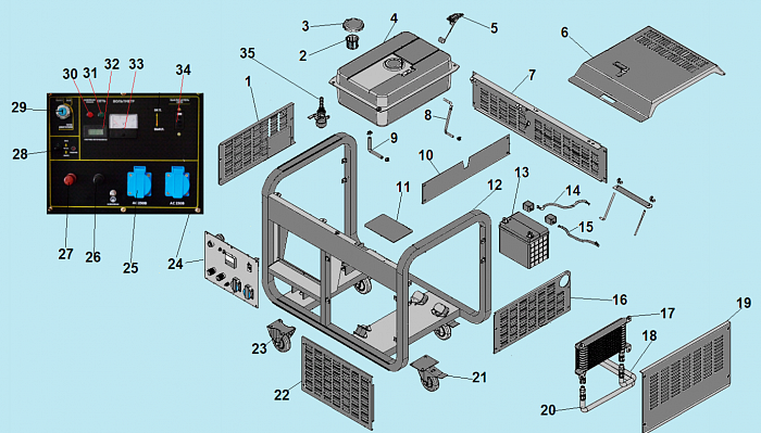 2 БАК - АККУМУЛЯТОР ГЕНЕРАТОР CHAMPION DG10000E