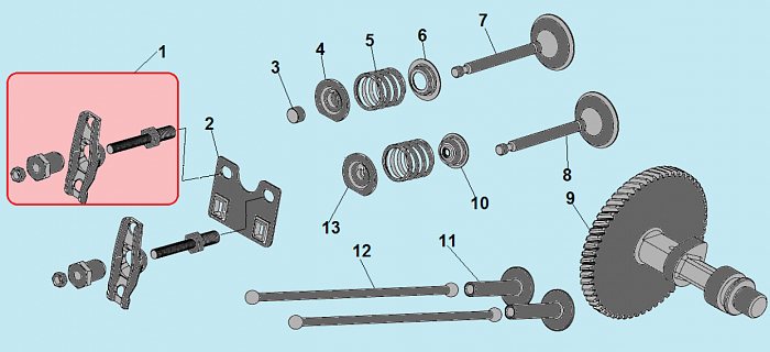 7 КЛАПАНА МОТОПОМПА CHAMPION GP100E