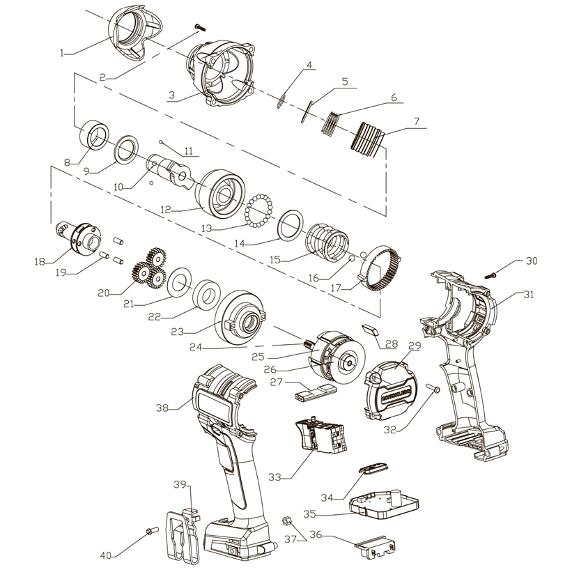 Бесщеточный винтоверт, без АКБ, в коробке CSB-300
